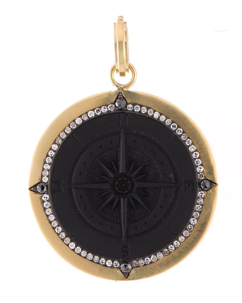 Black Onyx Compass Pendant