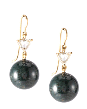 Bloodstone Bubble Drop Earrings