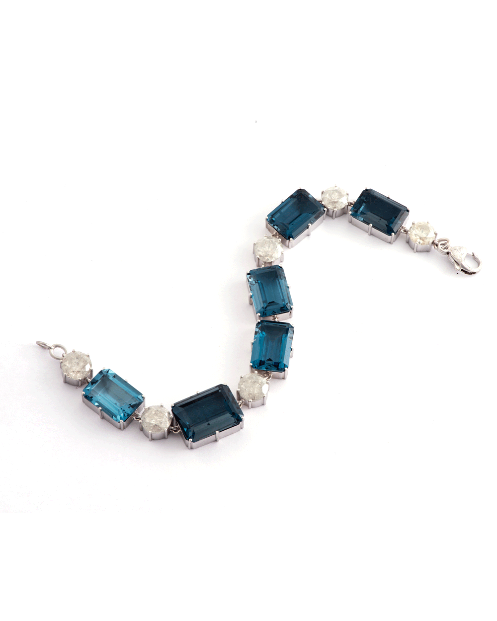 Blue Topaz and Diamond Statement Bracelet