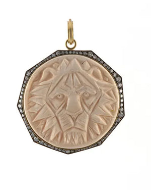 Carved Mammoth Lion Pendant