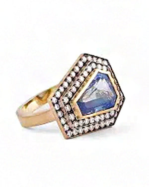 Ceylon Sapphire and Diamond Ring