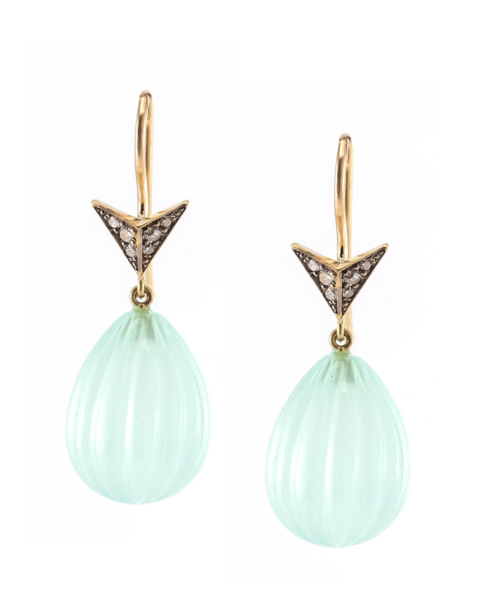 Chalcedony Arrow Earrings