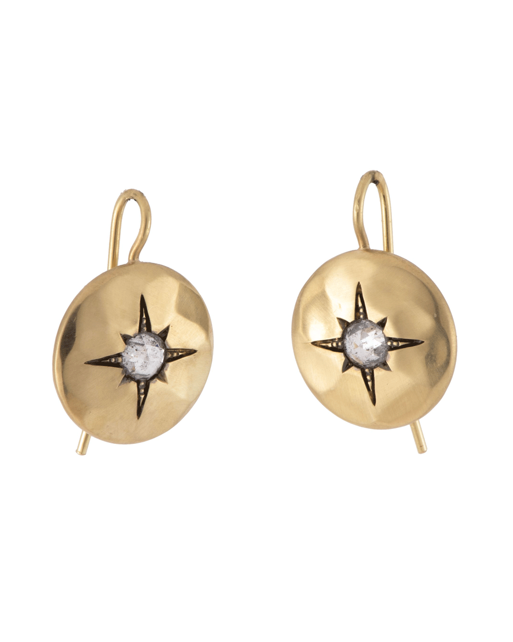 Diamond Star Disc Earrings