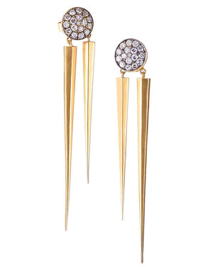 Gold Diamond Stick Earrings