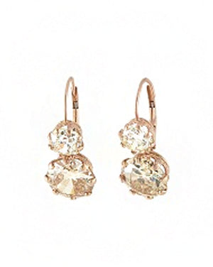 Double Diamond Drop Earrings