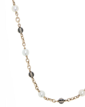Enamel and Pearl Necklace