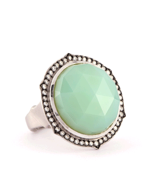 Faceted Chrysoprase Ring