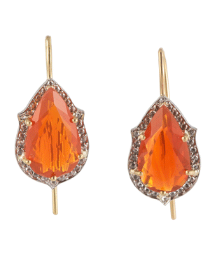 Fire Opal Teardrop Earrings