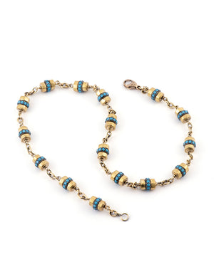 Gold and Turquoise Rondell Necklace