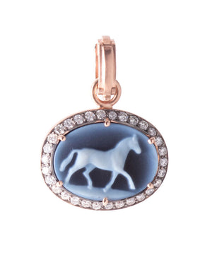 Horse Cameo Onyx Pendant