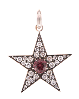 Magnesite Zircon and Diamond Star Pendant