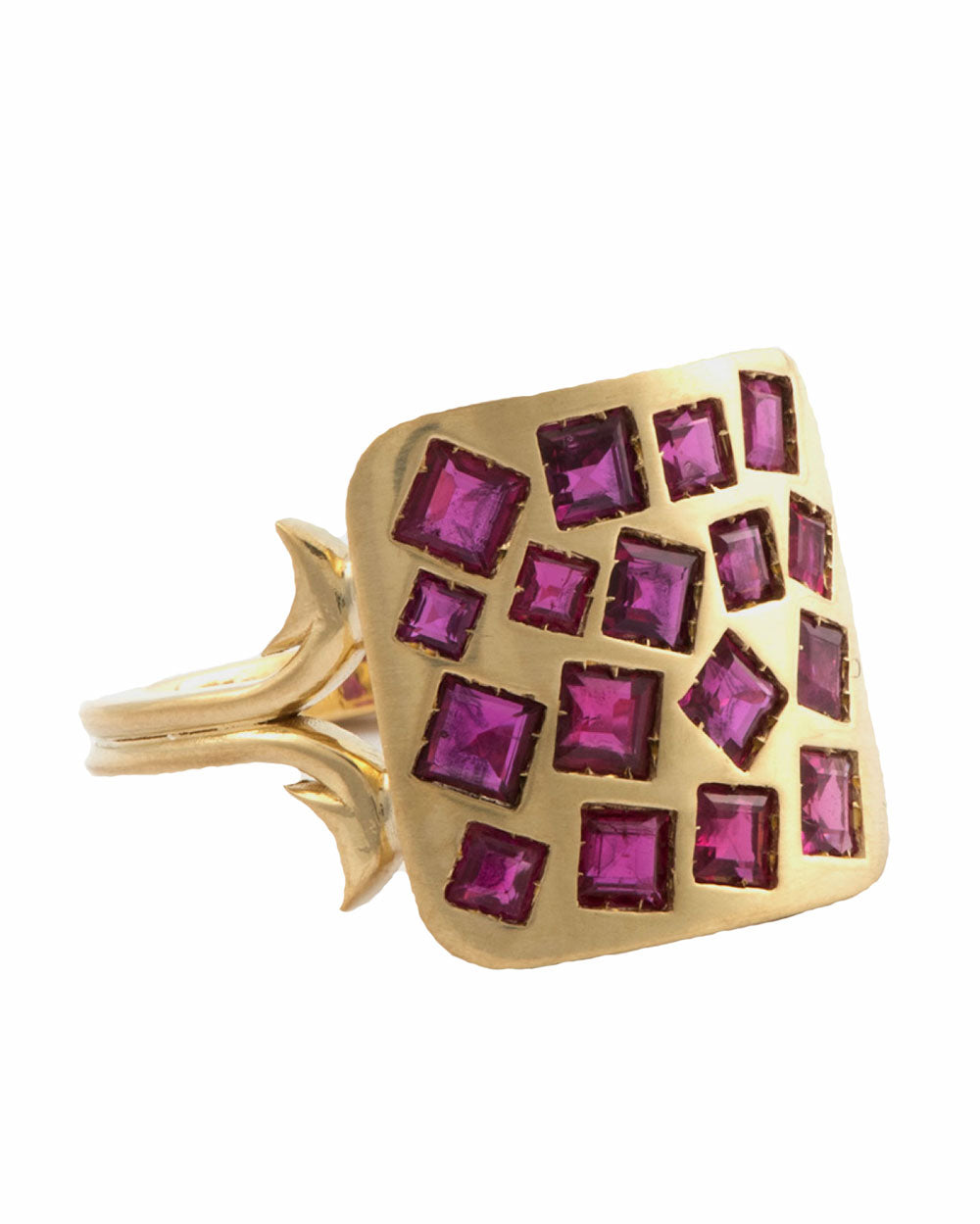 Mixed Shape Ruby Ten Table Ring