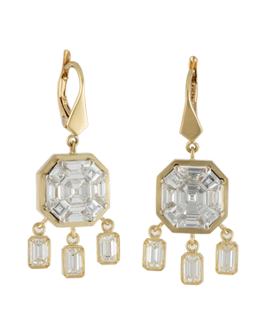 Mosaic Diamond Droplet Earrings