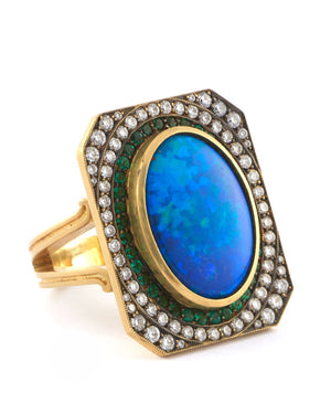 Opal and Emerald Ring