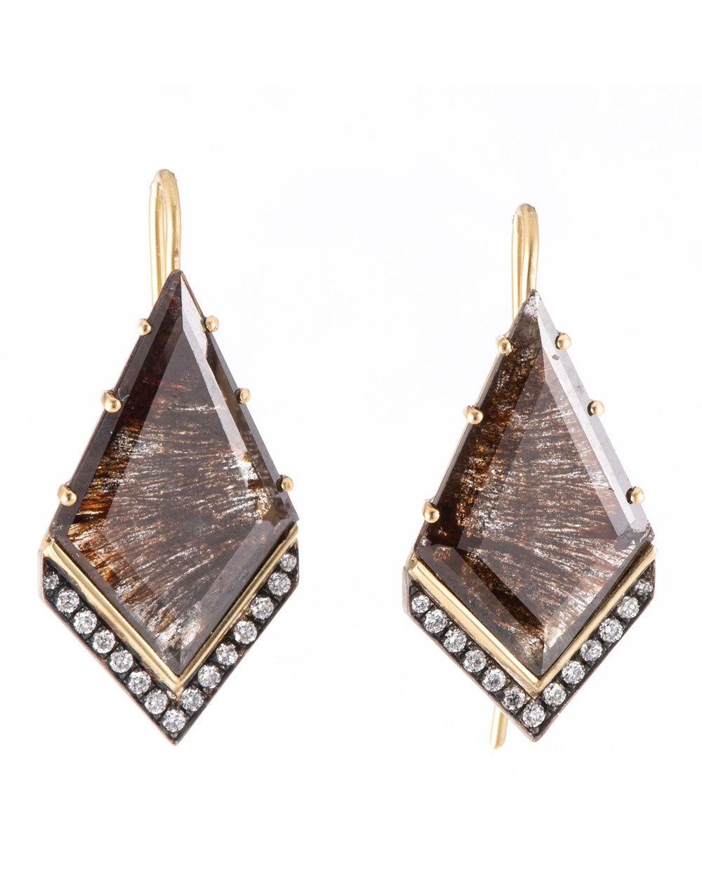 Rough Diamond Kite Earrings