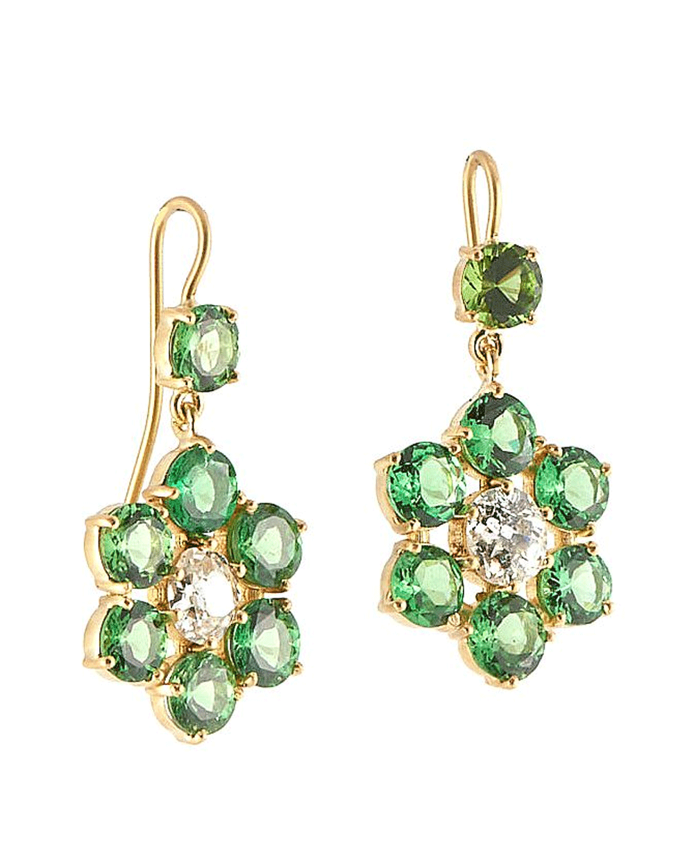 Tsavorite Flower Earrings