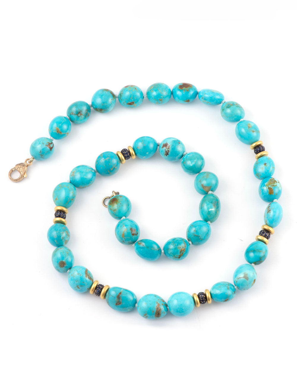 Turquoise and Sapphire Beaded Necklace