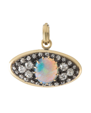 Vintage Opal and Diamond Eye Pendant