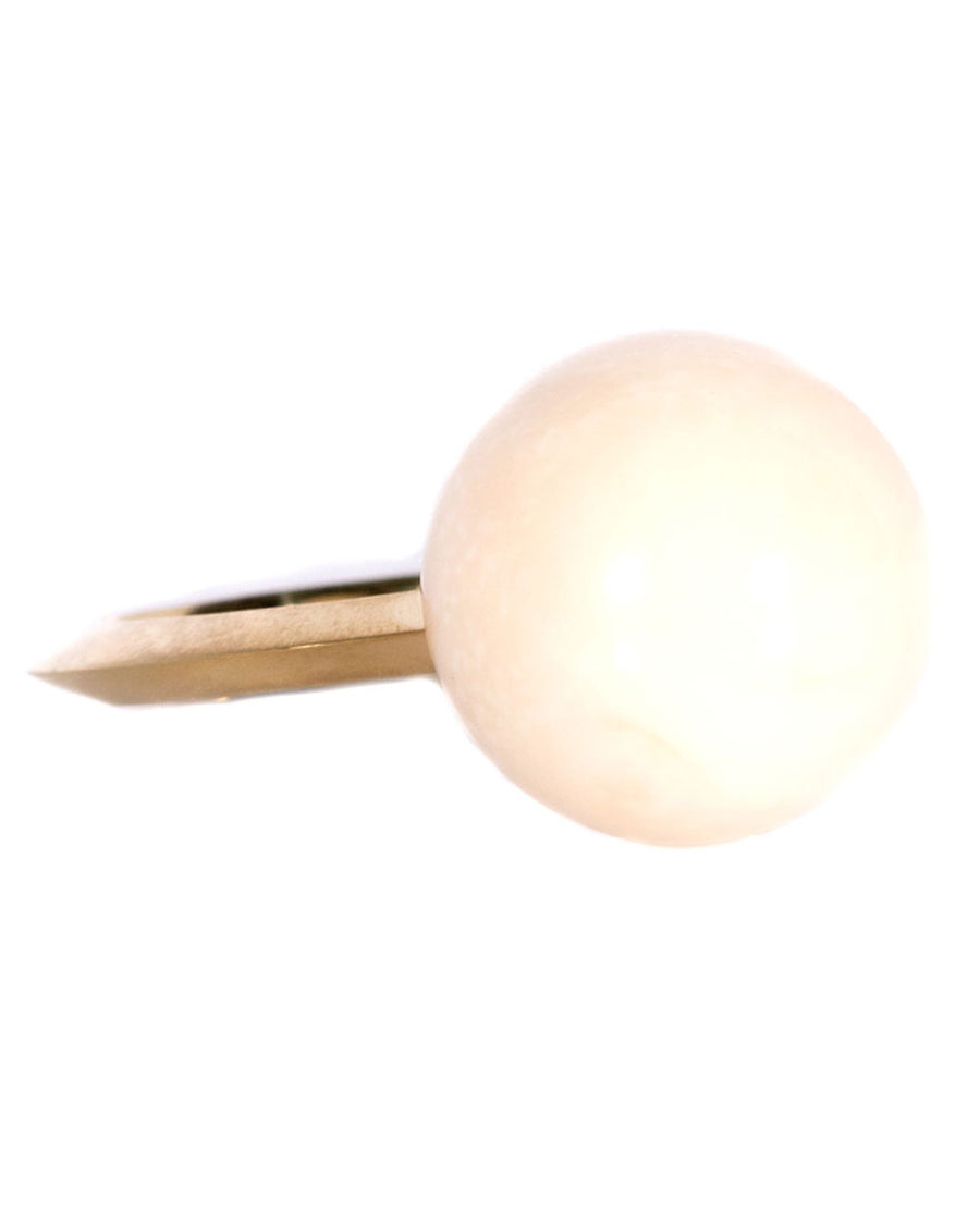 White Coral Ball Ring