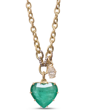Emerald Pendant and Diamond Chain