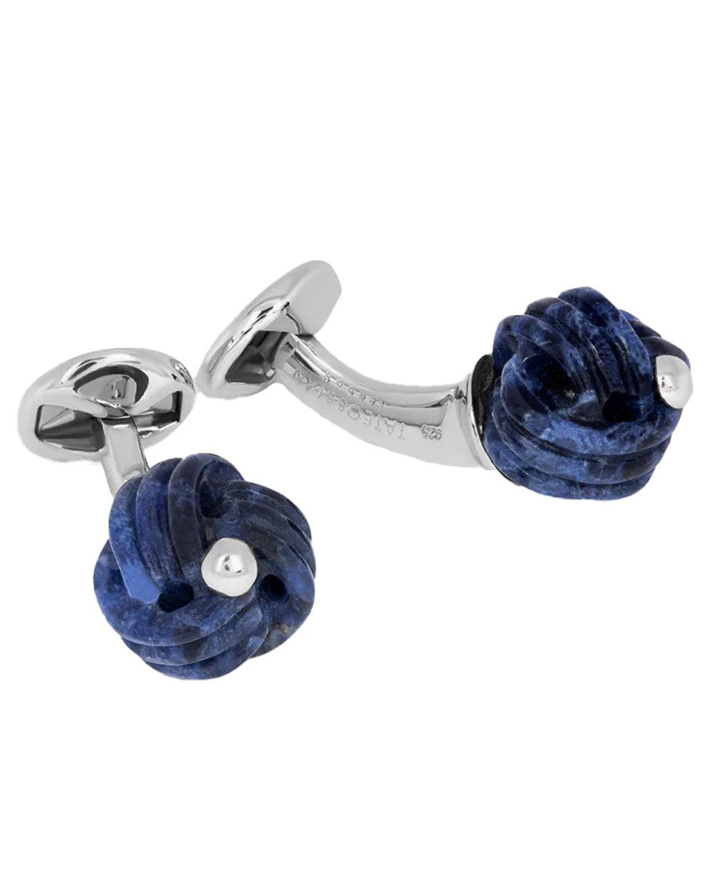 Sterling Silver and Sodalite Knot Cufflinks