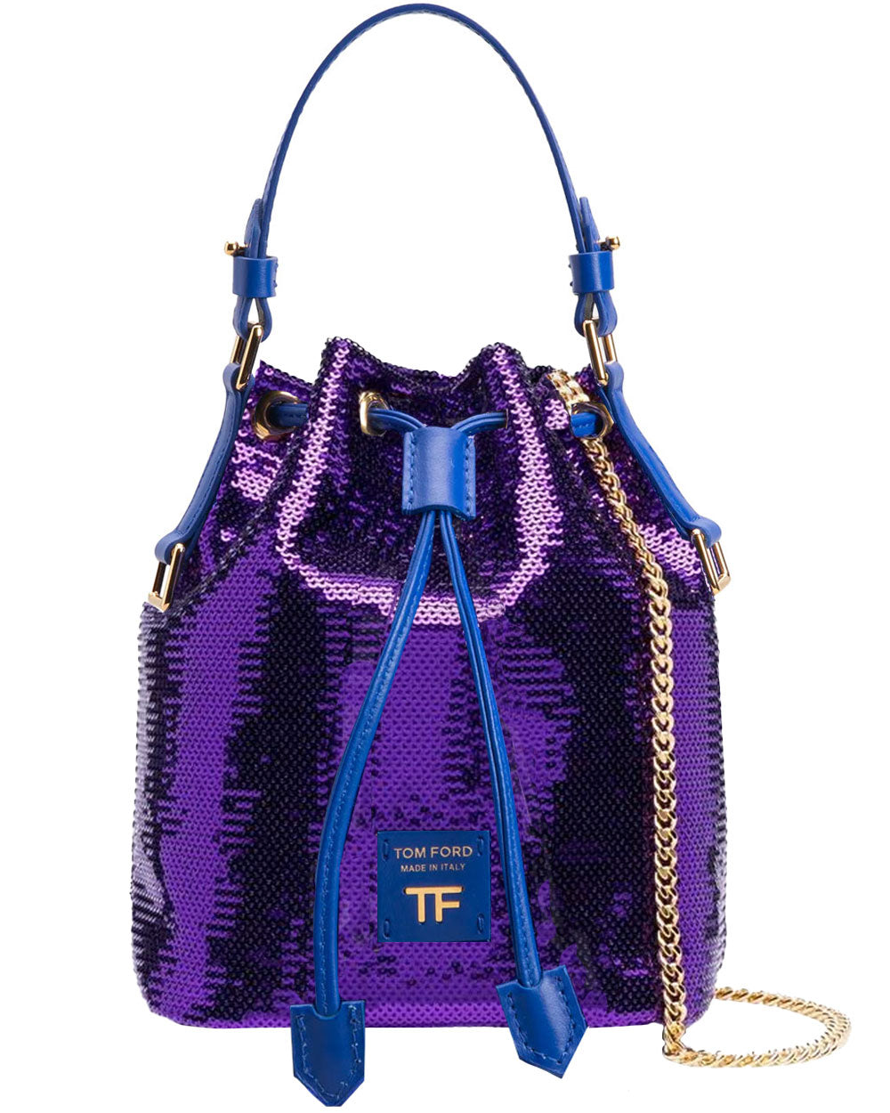 Small Sequins Bucket Bag in Violet and Ocean