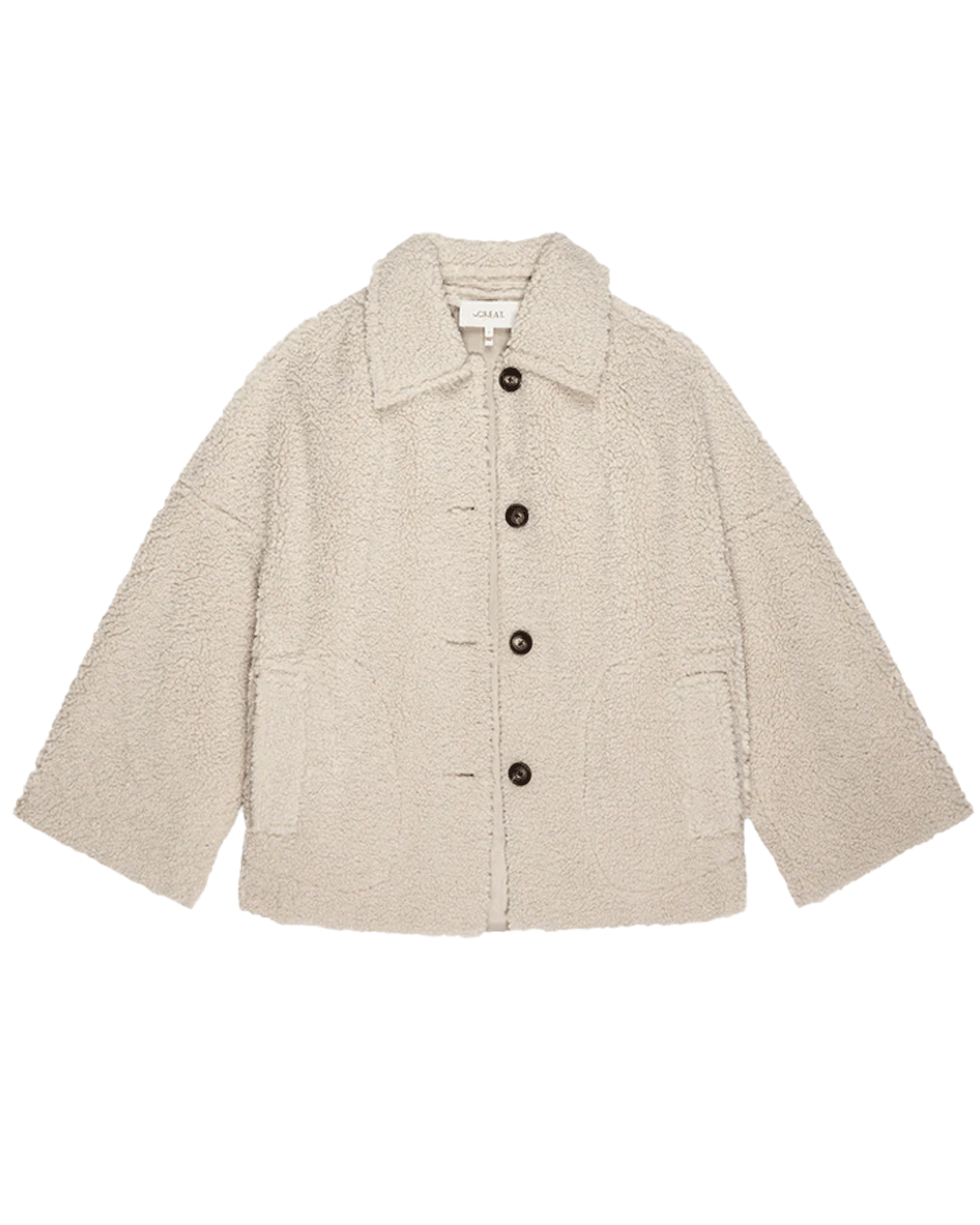 Malt Cropped Plush Car Coat