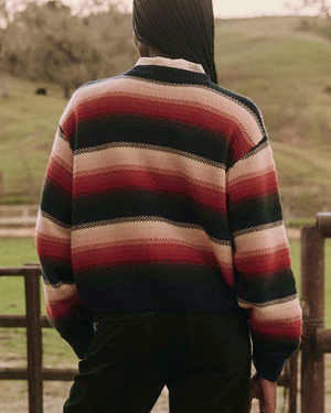 Reflection Stripe Bubble Pullover