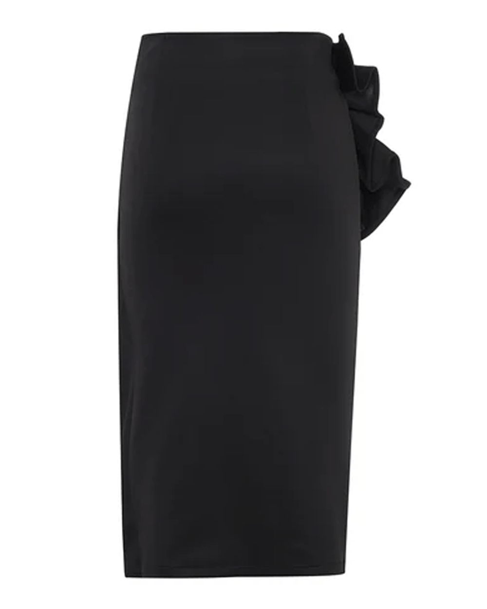 Black Atlas Bow Pencil Skirt