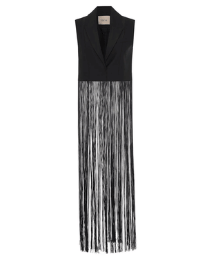 Black Atlas Fringed Sleeveless Blazer