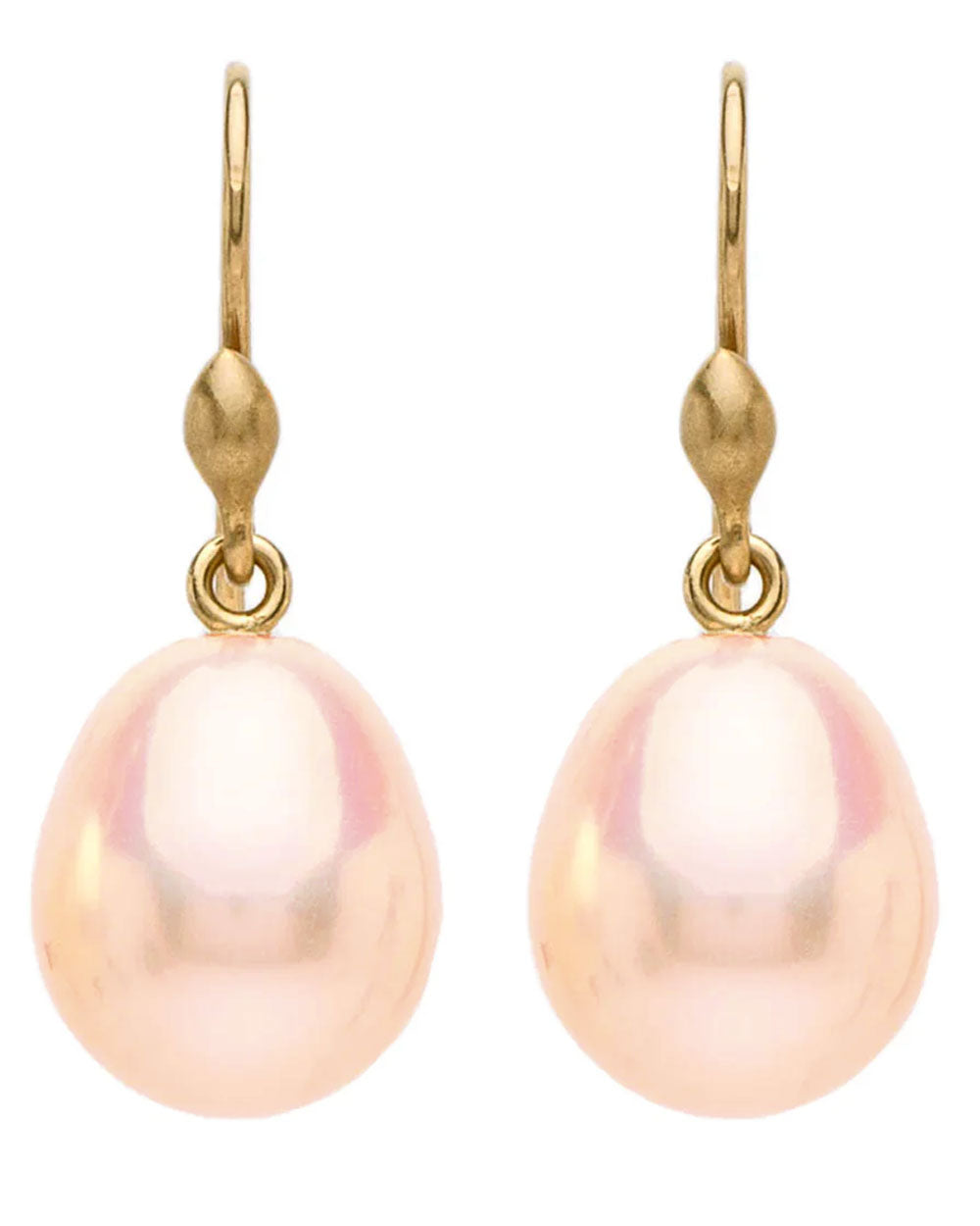 Large Freshwater Baroque Pink Pearl Earrings