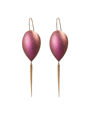 Pink Niobium Egg Dangle Earrings