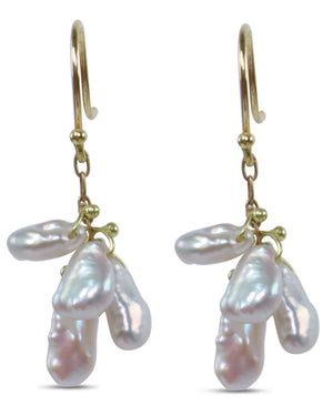 Keshi Pearl Cluster Earrings