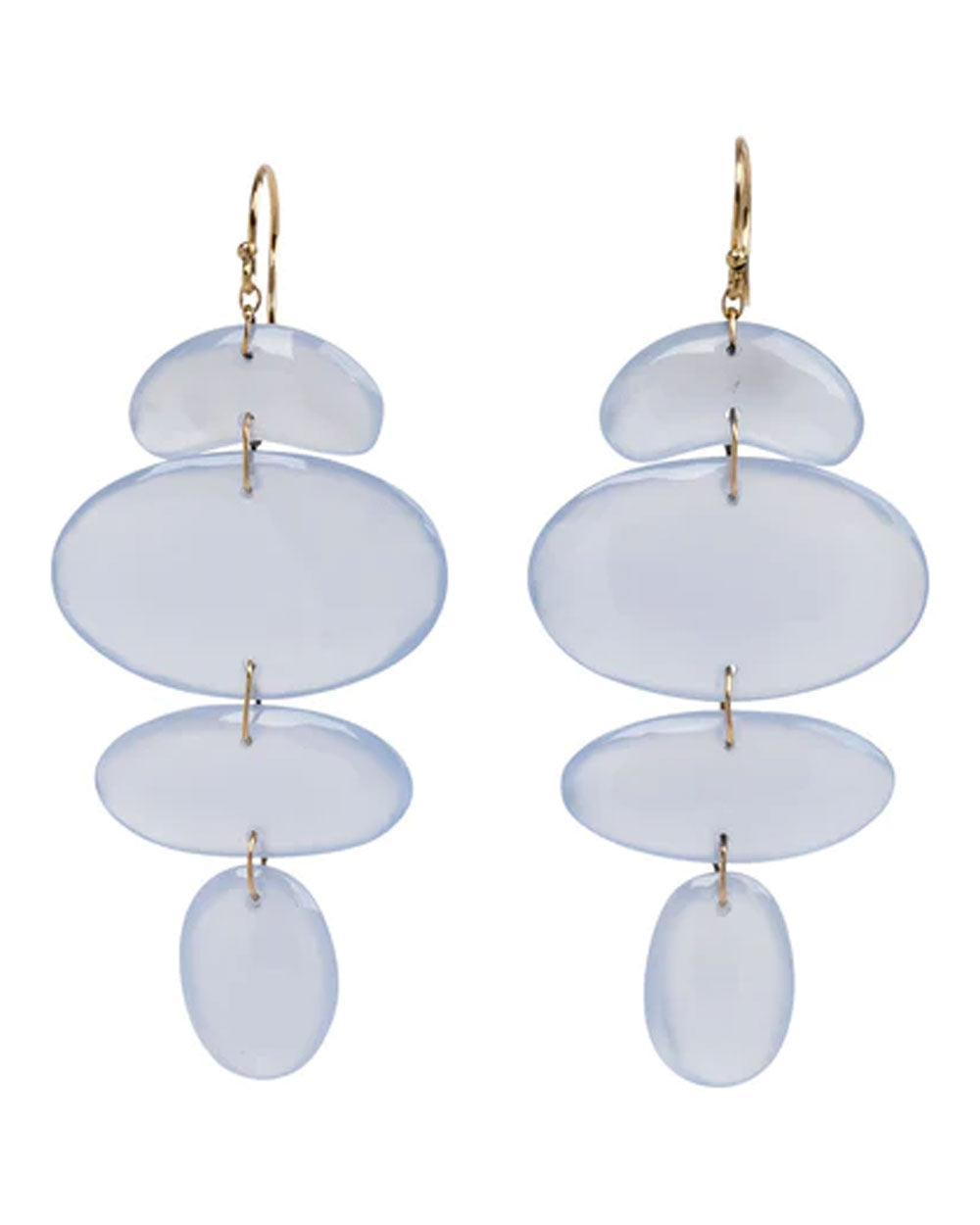 Small Oval Totem Chalcedony Earrings
