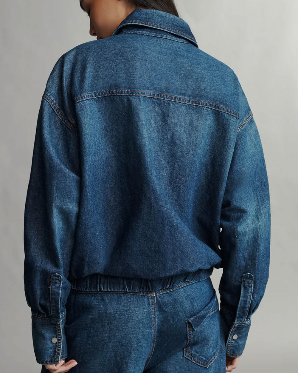 Denim Bubble Jacket in Dark Wash