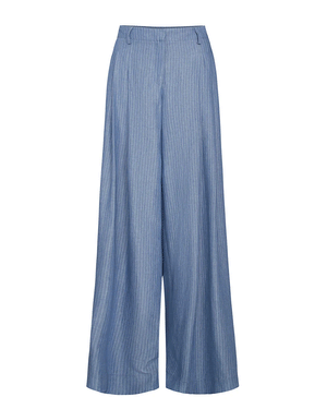 Indigo and White New Didi Linen Stripe Pant