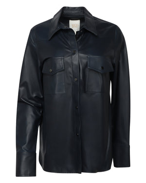 Ranchers Daughter Leather Shirt in Midnight