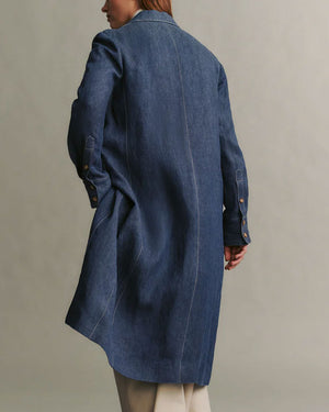 Medium Indigo Denim Hemp Car Coat