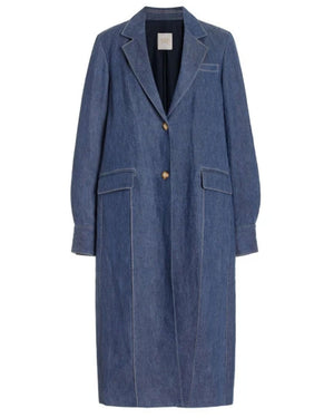 Medium Indigo Denim Hemp Car Coat