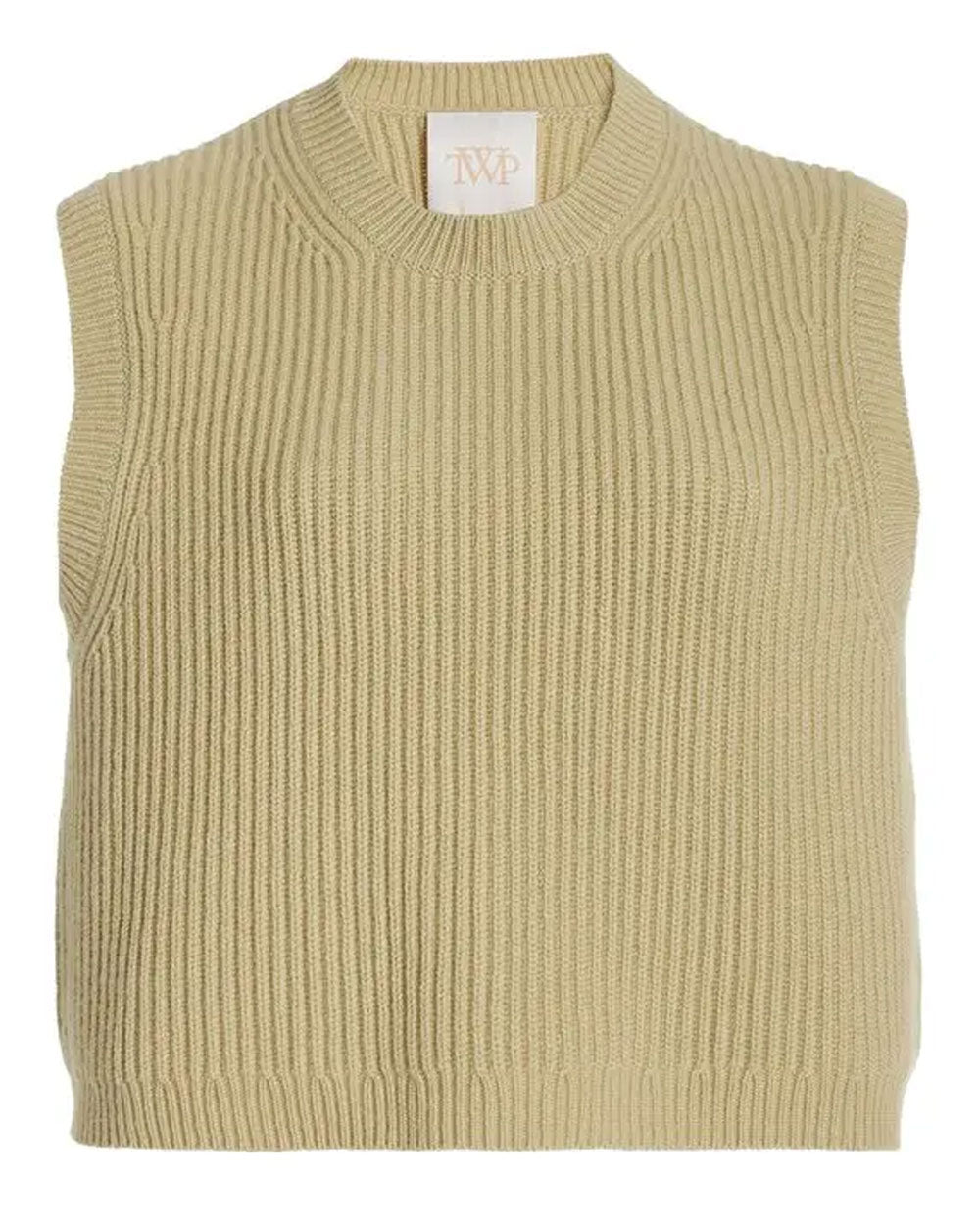 Yellow/Green Cashmere Ribbed Vest