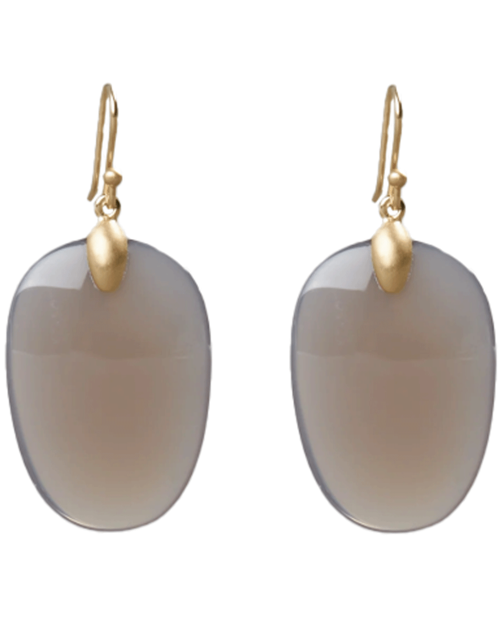 Grey Agate Large Chip Earrings