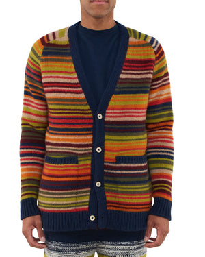 Multicolor Cashmere Vista Striped Cardigan