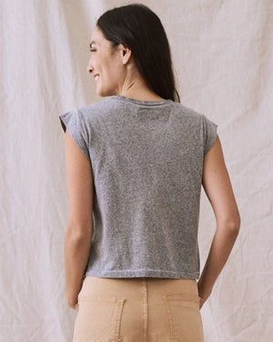 Heather Grey Peak Shoulder Tee