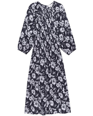 The Cobblestone Dress in Navy Floral