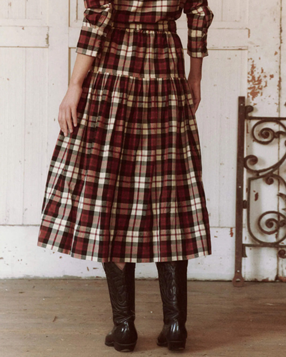 The Highland Skirt in Mill Plaid