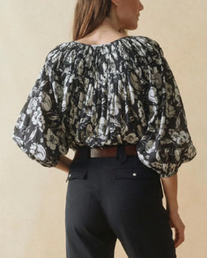 The Swift Top in Navy Whisper Floral