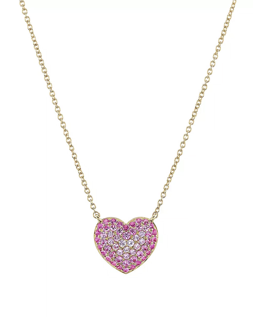 Ombre Sapphire Heart Necklace