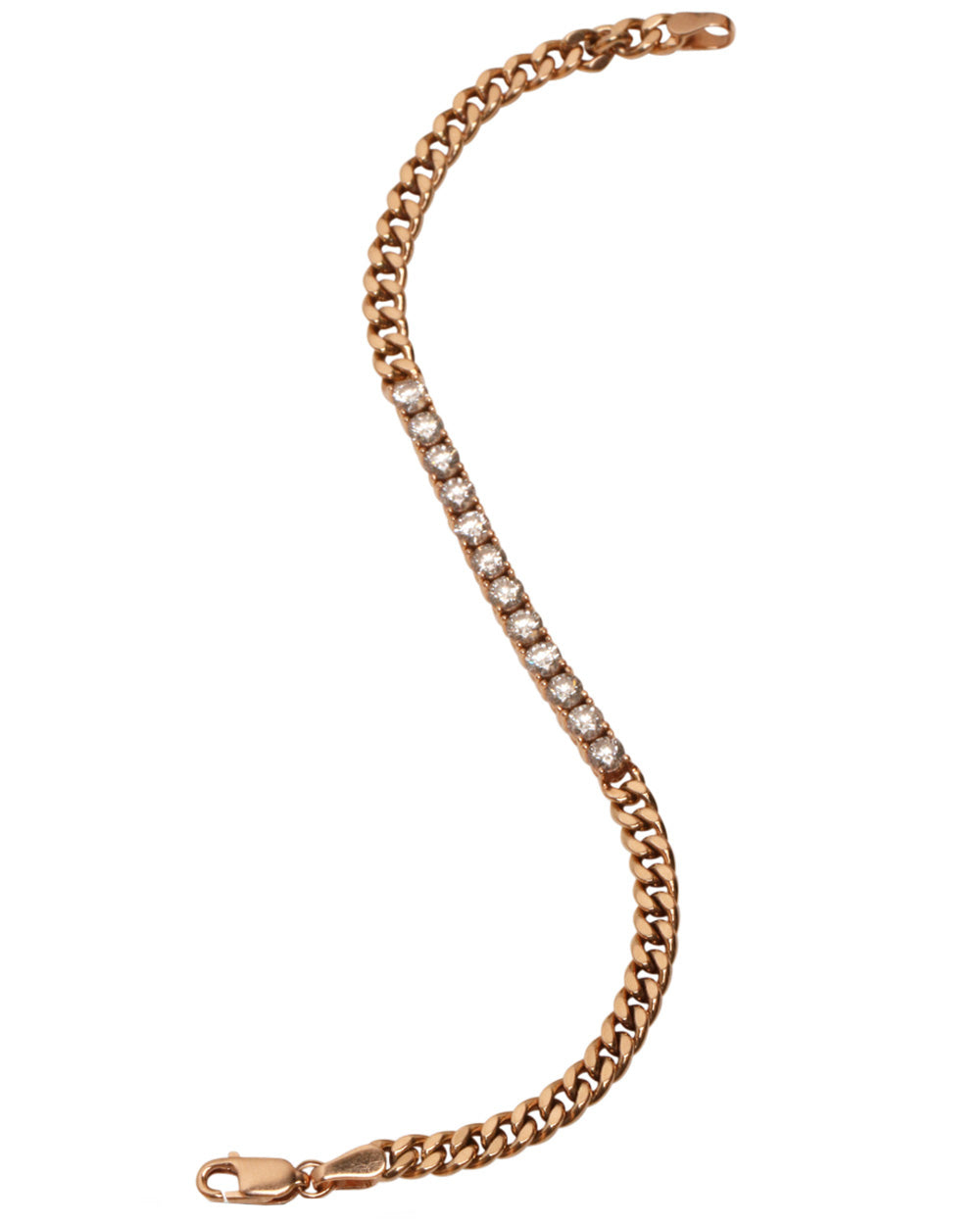 Rose Gold Diamond Curb Link Bracelet