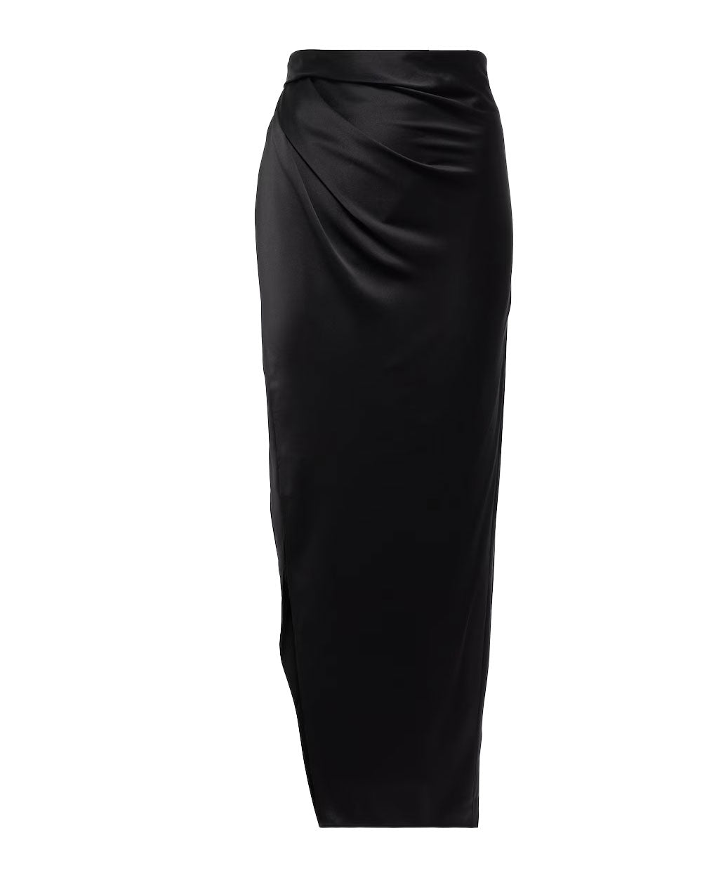 Black Gathered Maxi Skirt