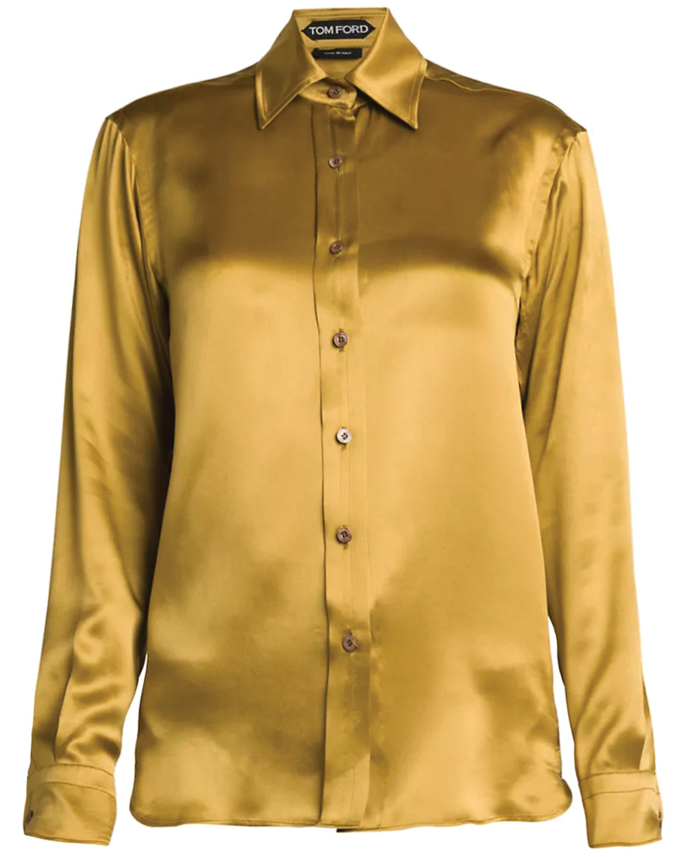 Gold Silk Charmeuse Shirt